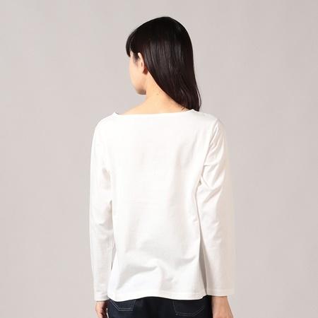 アニエスべー agnes b Tシャツ コットンロングTシャツ ホワイト Mサイズ｜momoco-01｜02