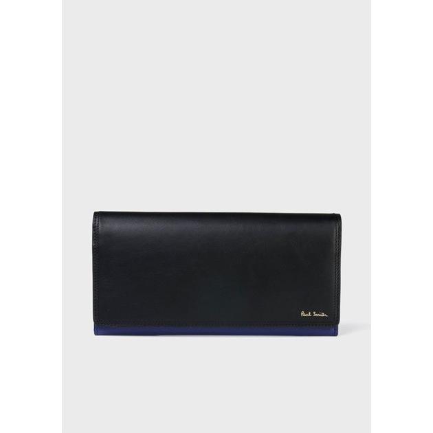 正規品 ポールスミス 長財布 ダブルステッチディテール ブラック Paul Smith 正規激安 Mdtu Nw Gov Lk