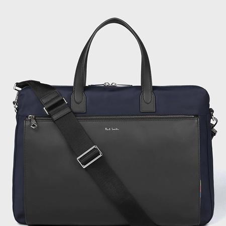 ★Paul Smith★ストライプ ブリーフケース シグネチャーストライププラー ブリーフケース（ネイビー