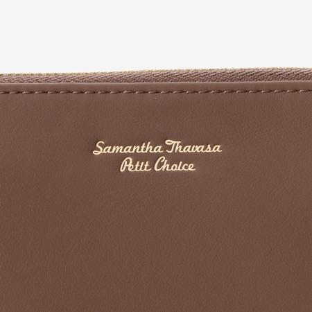 サマンサタバサプチチョイス Samantha Thavasa Petit Choice 財布 モバイルケース 長財布 シンプルデザインスマホショルダー 財布機能付き グレージュ｜momoco-01｜05