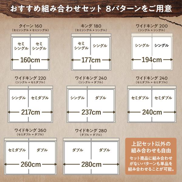 ベッド セミダブル ポケットコイルマットレス付き ヴィンテージブラウン 低床 照明 棚付 宮付 コンセント すのこ |  | 01