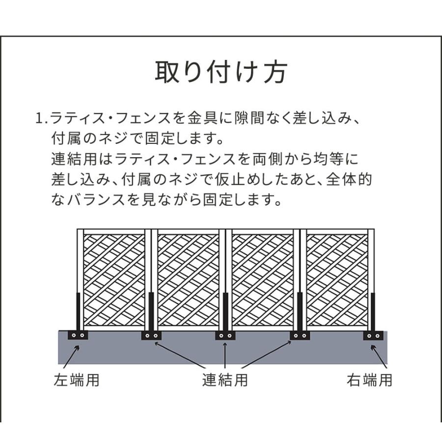ガーデニングフェンス ラティスフェンス 固定金具 15cmブロック用 右端用1個 S-BF4515R｜momoda｜04