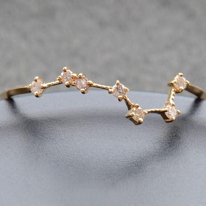 リング ダイヤモンド 0.05ct 北斗七星 指輪 レディース 18金 18k リング ダイヤモンド 0.05ct 北斗七星 指輪 レディース 18金 18k