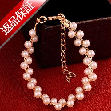 返品保証淡水真珠 ブレスレット K18 18金GF 18k 本真珠 メール便 