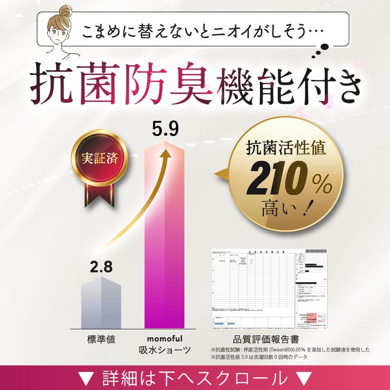 吸水ショーツ レース 2枚セット Tバック サニタリーショーツ モモフル シームレス 吸収 レディース下着 ヨガショーツ アンダーショーツ ももふる momoful 爆買の画像