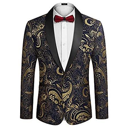 正規店仕入れの ウェディングブレザー ラグジュアリー刺繍 花柄ドレススーツ メンズ Coofandy 世界の商品を直輸入 ディナータキシードジャケット Me サイズ Us パーティー用 コート アウター