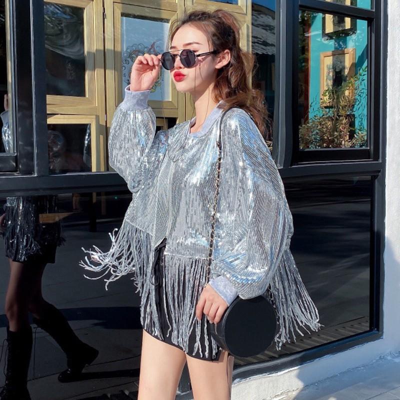 以上節約 ダンス衣装 スパンコール ジャケット フリンジ スパンコール衣装 キラキラ コスチューム レディース ステージ イベント 発表会 演出服 Materialworldblog Com