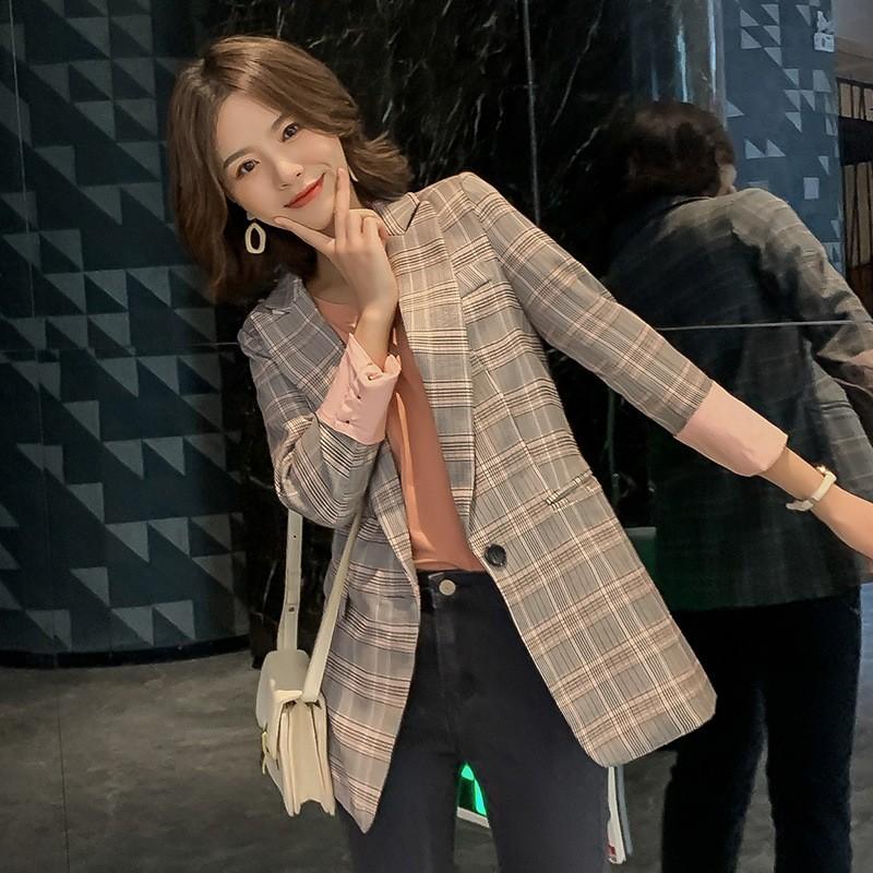 テーラードジャケット チェック柄 カジュアルスーツ レディース 長袖 オフィス 韓国風 ビジネス フォーマル 通勤 アウター 春秋 おしゃれ Wtp06 19wtx01 ももももんすたー8 通販 Yahoo ショッピング