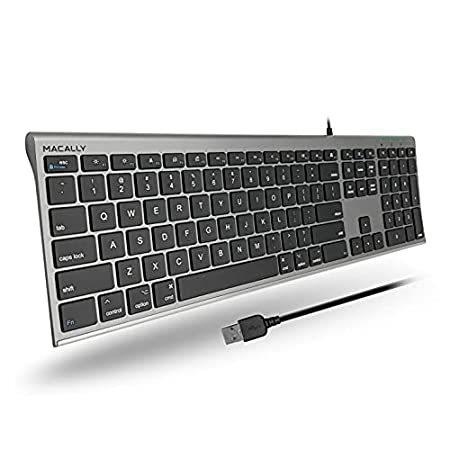 特別価格Macally Ultra Slim USB Wired Computer Keyboard - Works as a Windows or Mac 好評販売中