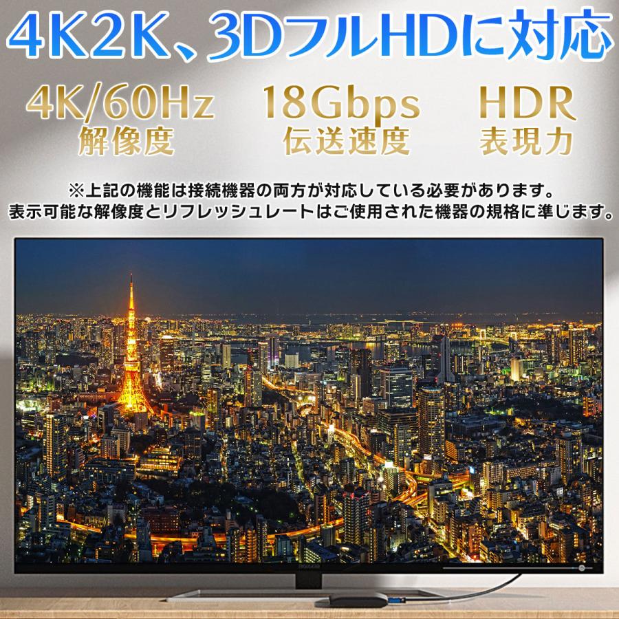 HDMIケーブル 0.5m 1.2m 1.5m 2m 3m 5m 10m 15m 20m Ver.2.0 4K 3D HDMI ケーブル パソコン PC テレビ｜momos-shop｜06