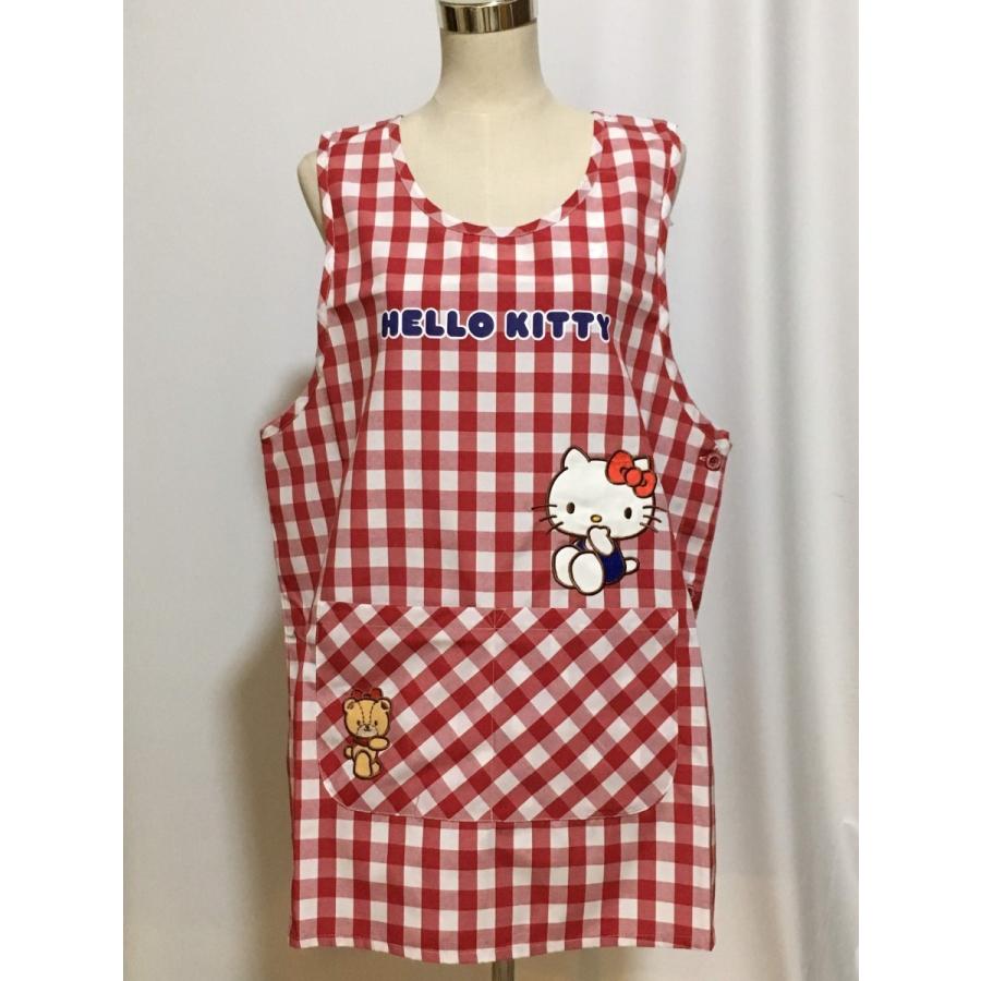大きいサイズキャラクターおしゃれエプロン ハローキティ アカ サンリオ 桃山富子の店 通販 Yahoo ショッピング