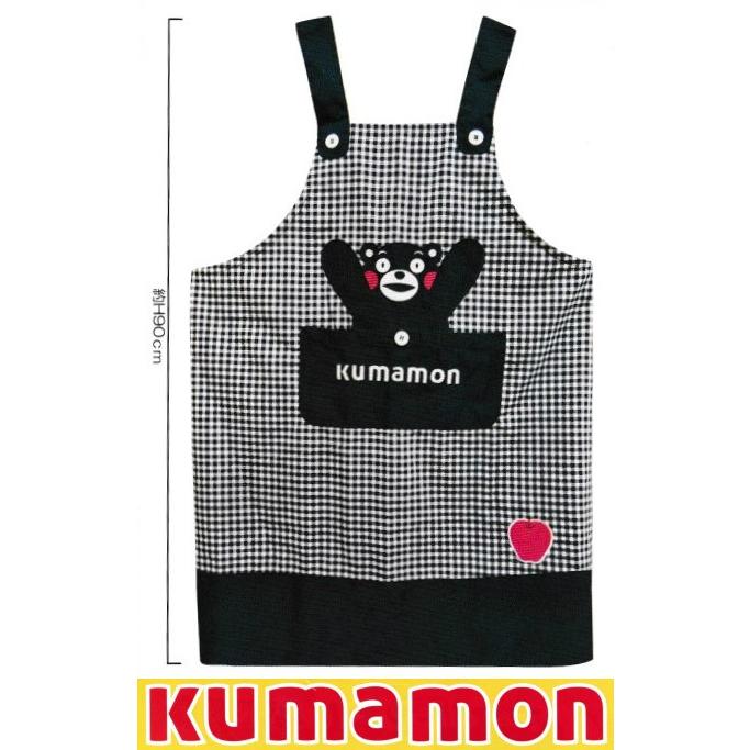 キャラクターおしゃれエプロンくまモンh型ブラックチェック ゆるキャラ 熊本 保育士 Kk 桃山富子の店 通販 Yahoo ショッピング