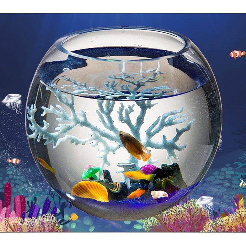 丸型 レイアウト ミニ家庭用 水族館 水槽 魚飼育 金魚鉢 熱帯魚水槽 デスクトップ 水槽 ライト ペット用品 観葉植物 ガラス 容器 花瓶 Hm 桃屋ヤフーショップ 通販 Yahoo ショッピング