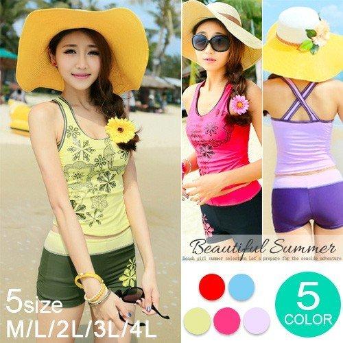 水着 体型カバー タンキニ水着 レディース 女性 ママ水着 花柄 ビキニ 大きいサイズ タンクトップ ショートパンツ セクシー 代 30代 40代 50代 Dm便 Cchegrejmr Colegiocardenalsancha Edu Co