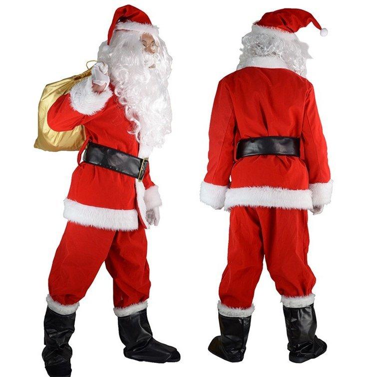 オリジナル 10点セット サンタクロース サンタコスプレ クリスマス 本格 コスチューム 衣装 サンタ メンズ 男女兼用 パーティー サンタ衣装 サンタ服 Xmas Christmas Cos コスチューム衣装 サイズ L 165 175cm Apcmq Com