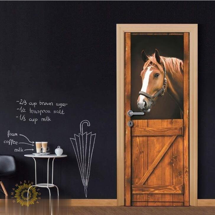 ウォールステッカー ブランド 新品 ウォールステッカー ドア シール 貼ってはがせる 室内用ドア装飾シート 防水シール 部屋 ドアシート ドア壁紙 Diy おしゃれ 茶色い馬小屋 飾り Jxvy6uci4u Www Kbdav Ac In