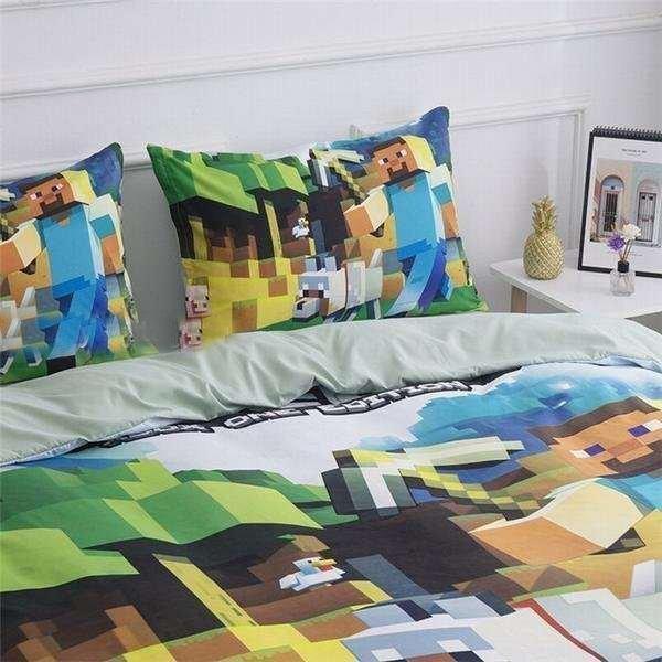 Minecraft マインクラフト マイ クラ グッズ ゲーム キャラクタ ー 布団カバー4点セット ベッドカバー セット 寝具セット 四季通用 柔らかい 洗える 快適 World5 230 桃屋ヤフーショップ 通販 Yahoo ショッピング