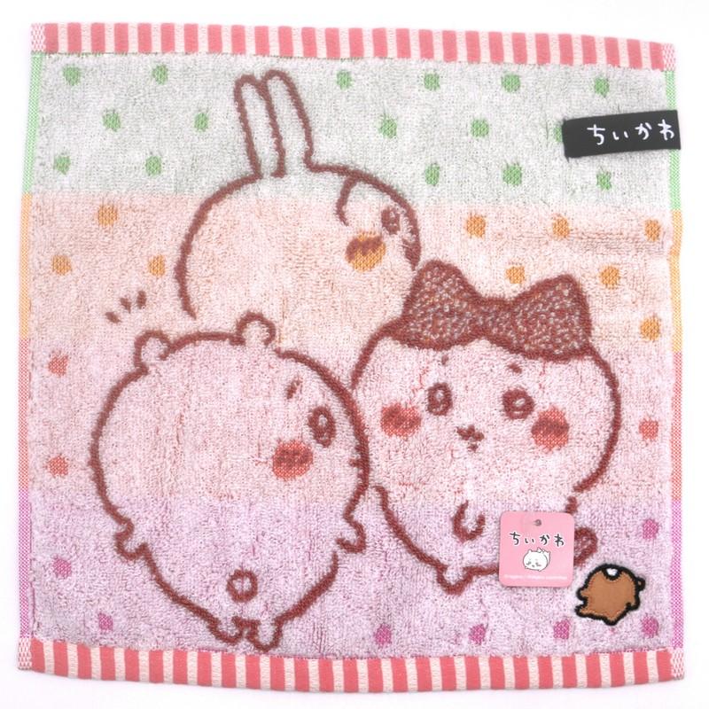 ちいかわ ミニタオル ともだち ピンク ハチワレ うさぎ タオル ちいかわ ミニタオル ともだち ピンク ハチワレ うさぎ タオル