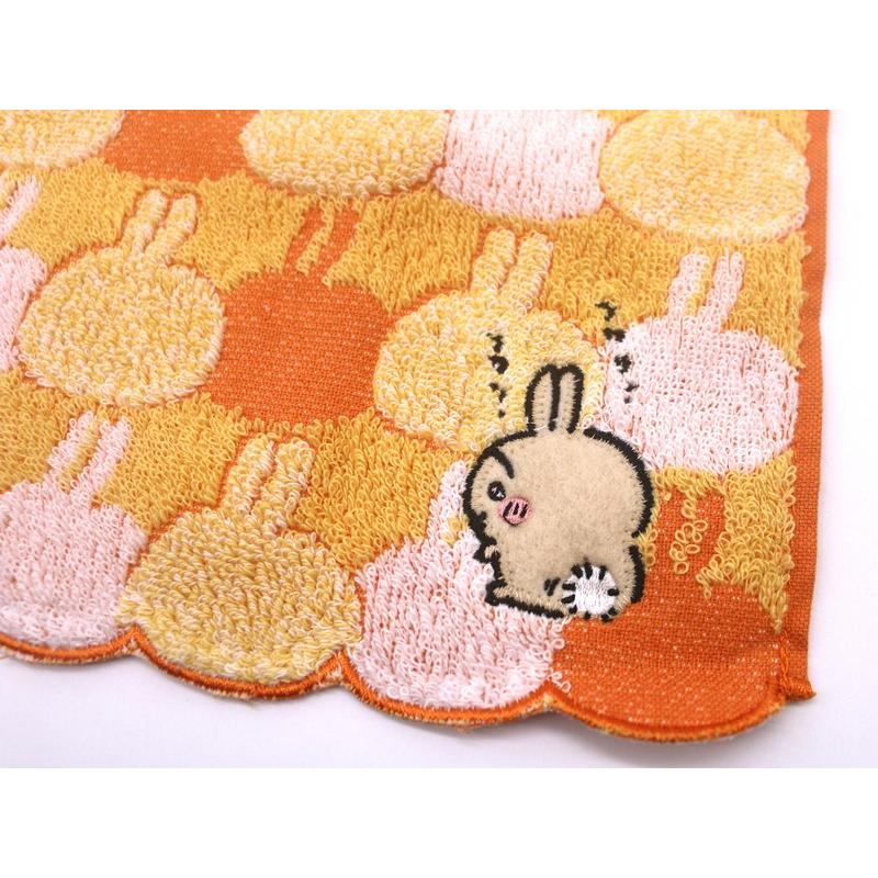 ちいかわ タオルハンカチ おかお イエロー ミニタオル 刺繍 ちいかわ タオルハンカチ おかお イエロー ミニタオル 刺繍