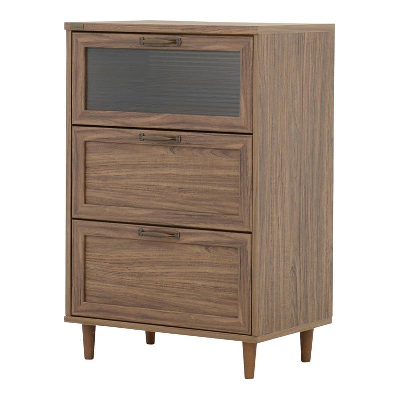 アンティーク風木製箪笥 ガラス扉付き アンティーク風木製箪笥 ガラス扉付き