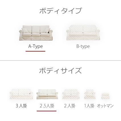 【値下げ中】 カントリーカバーリング2.5人掛けソファ（Aタイプ）/生地39002-2 【1773984968】(63480円)