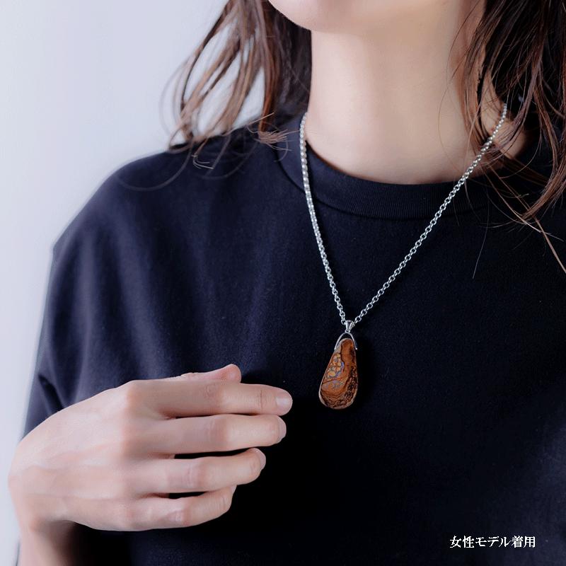 ボルダーオパール ネックレス 一点物 オーストラリア産 天然石 シルバー925 メンズ レディース 50cm 10月誕生石の画像