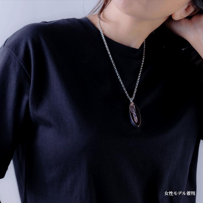 ボルダーオパール ネックレス 一点物 メンズ レディース シルバー925 オーストラリア産 天然石 50cm 10月誕生石 ペンダントの画像