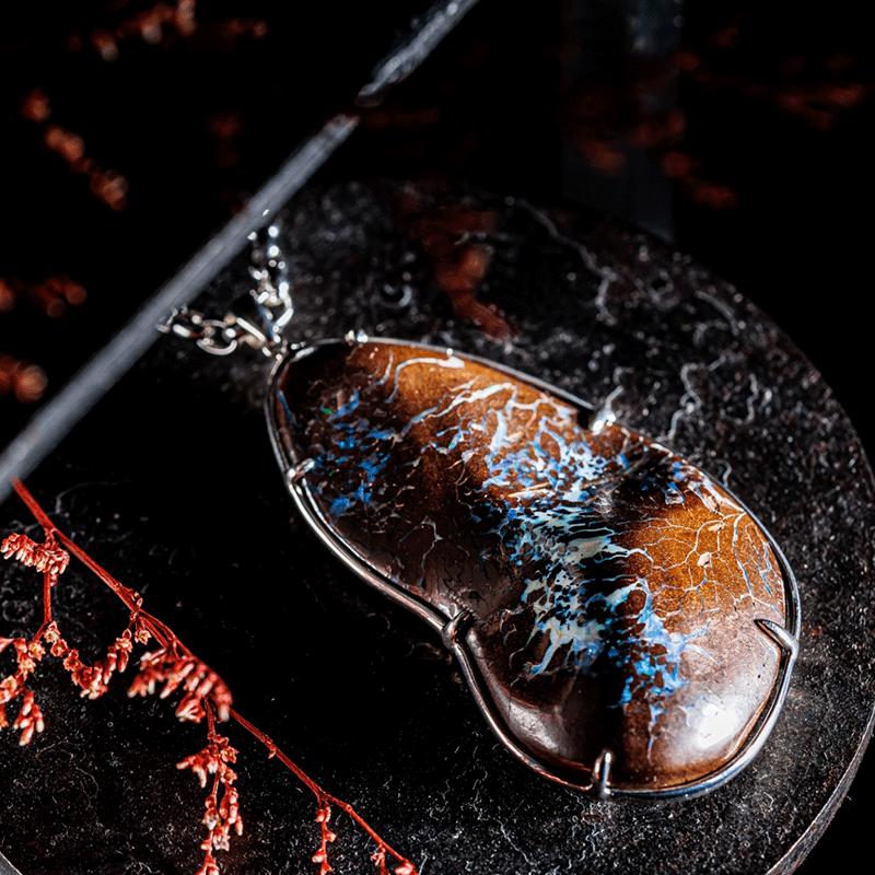 ペンダント ネックレス ボルダーオパール メンズ シルバー925 ユニ