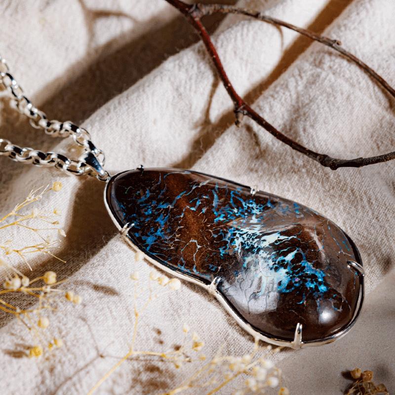 ペンダント ネックレス ボルダーオパール メンズ シルバー925