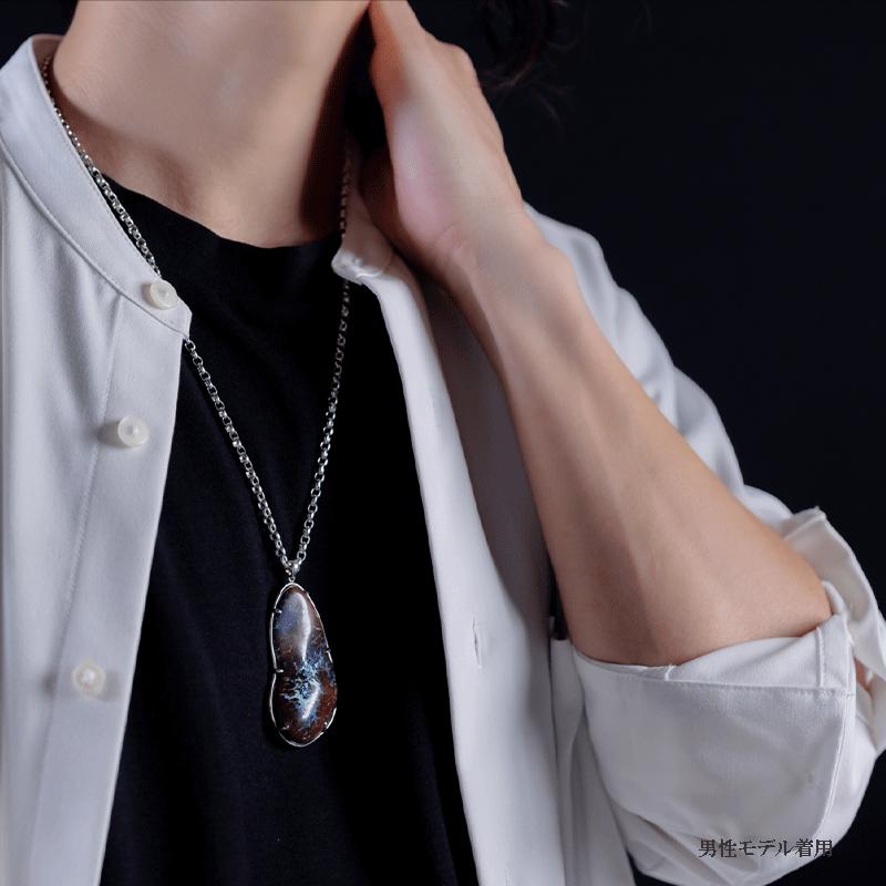 ペンダント ネックレス ボルダーオパール メンズ シルバー925