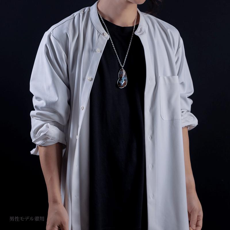 ペンダント ネックレス ボルダーオパール メンズ シルバー925 ユニ