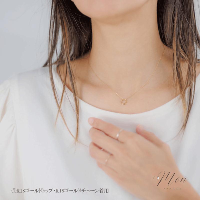 K18 ネックレス レディース サークル 18金 pt900 ピンクゴールド プラチナ 日本製 ペンダント フォーマル シンプル 上品 誕生日 記念日 ギフトの画像