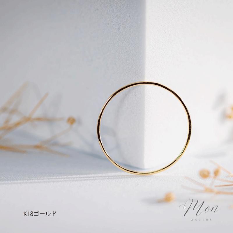 K18 18金 pt900 地金 リング 0.8mm コーマル 彫金 細身 ピンキーリング レディース メンズ 重ね付け シンプル 華奢 誕生日 記念日 プレゼントの画像