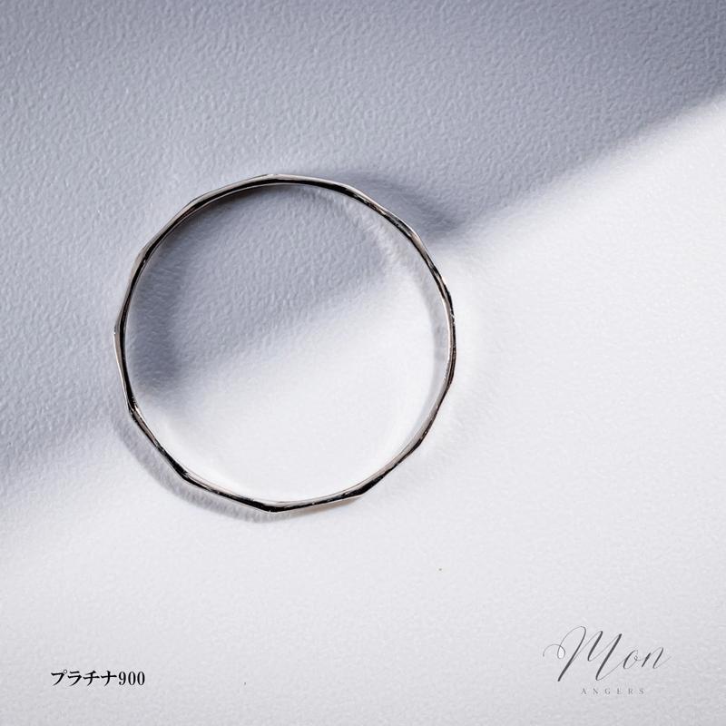 K18メイン　すこーしpt900　リング K18 18金 pt900 地金 リング 0.8mm 12角 0〜20号 彫金 細身 ピンキー