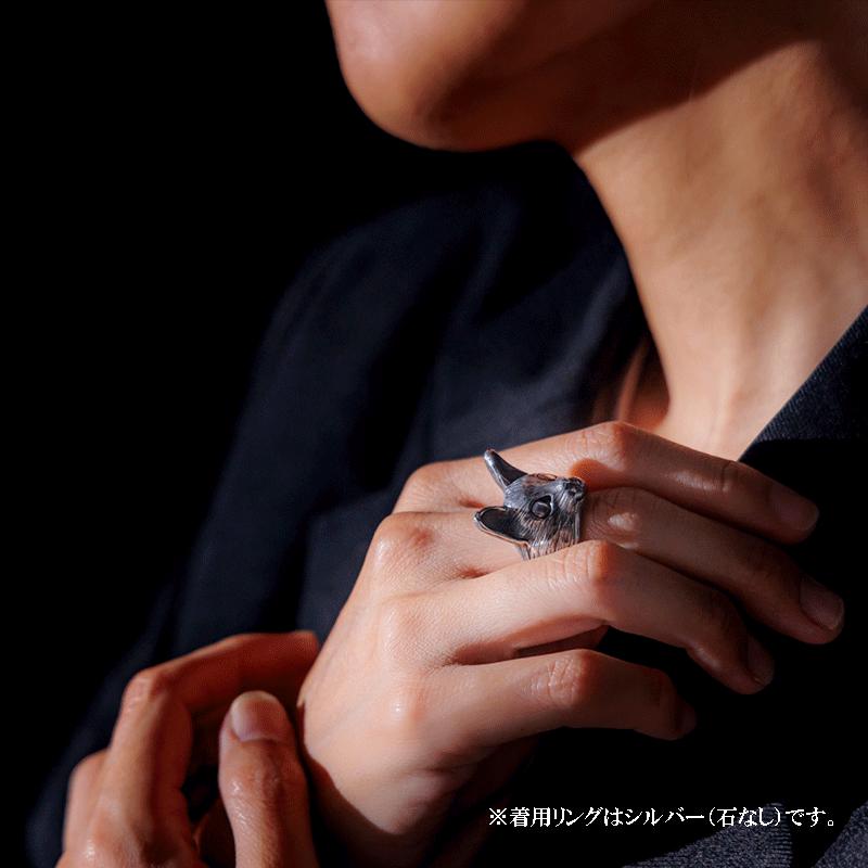 1月誕生石 猫 リング シルバー925 グリーンガーネット 天然石 キャット 指輪 10〜16号 レディース 誕生日プレゼント ギフトの画像