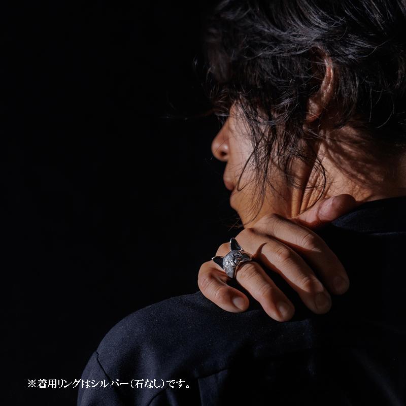 2月誕生石 猫 リング シルバー925 アメジスト 天然石 キャット 指輪 10〜16号 レディース 誕生日プレゼント ギフトの画像