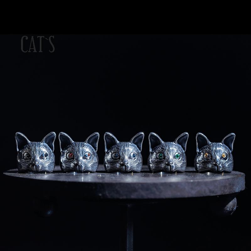 7月誕生石 猫 リング シルバー925 ルビー 天然石 キャット 指輪 10〜16号 レディース 誕生日プレゼント ギフトの画像