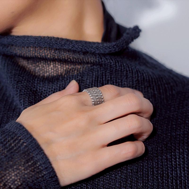 リング ブレスレット メンズ レディース シルバー925 指輪 可動式 15号