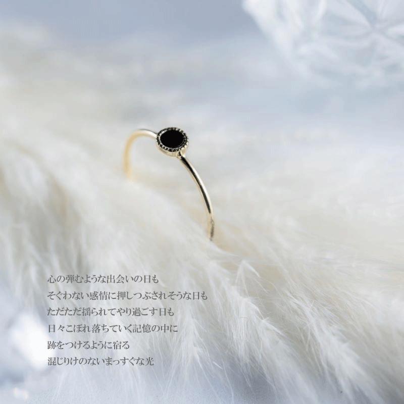 指輪 オニキス リング レディース メンズ ピンキーリング 0号 18金 K18