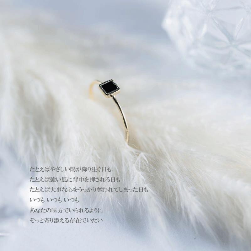 K18オニキスリング K18 バンブー オニキス リング | XOZ 18金リング 天然石 – XOZ