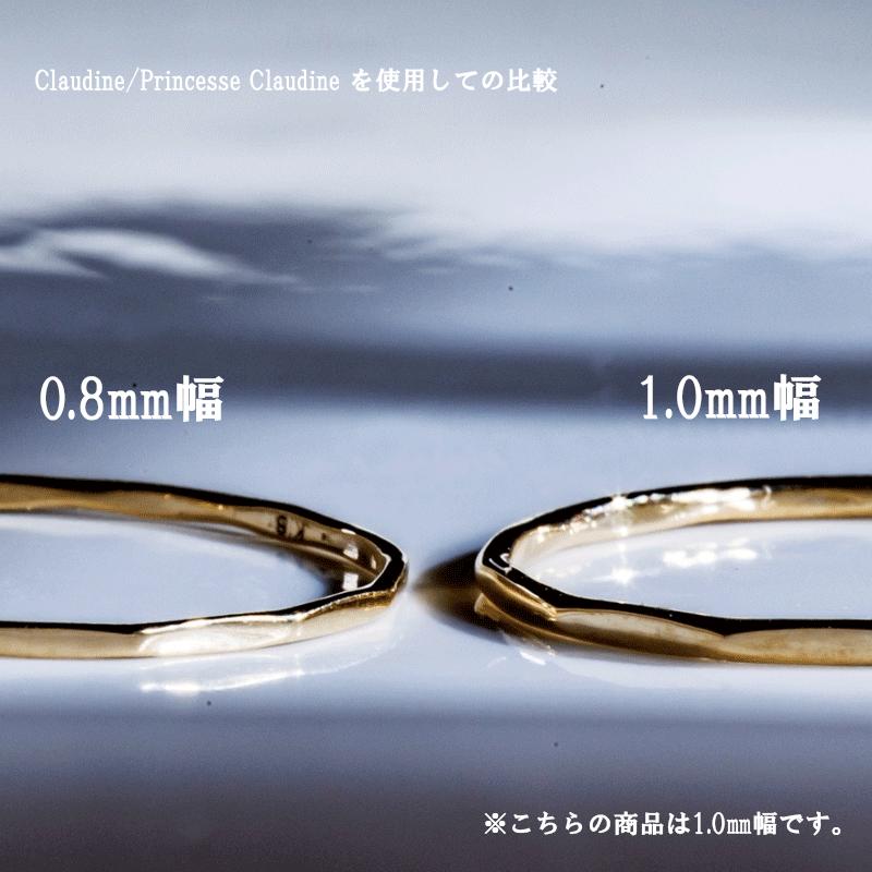 K18 / Pt900 甲丸リング 1mm 彫金 地金リング 0号〜20号 ピンキー対応