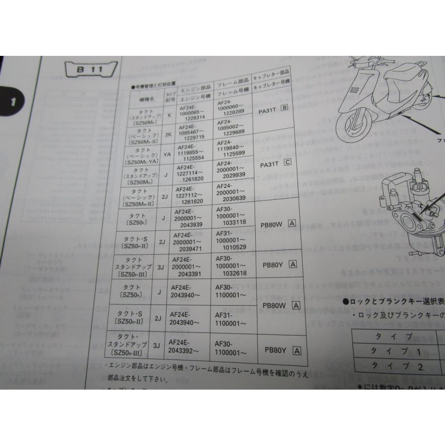 タクト S スタンドアップ パーツリスト 7版 AF24 30 31 ○N991！ホンダ