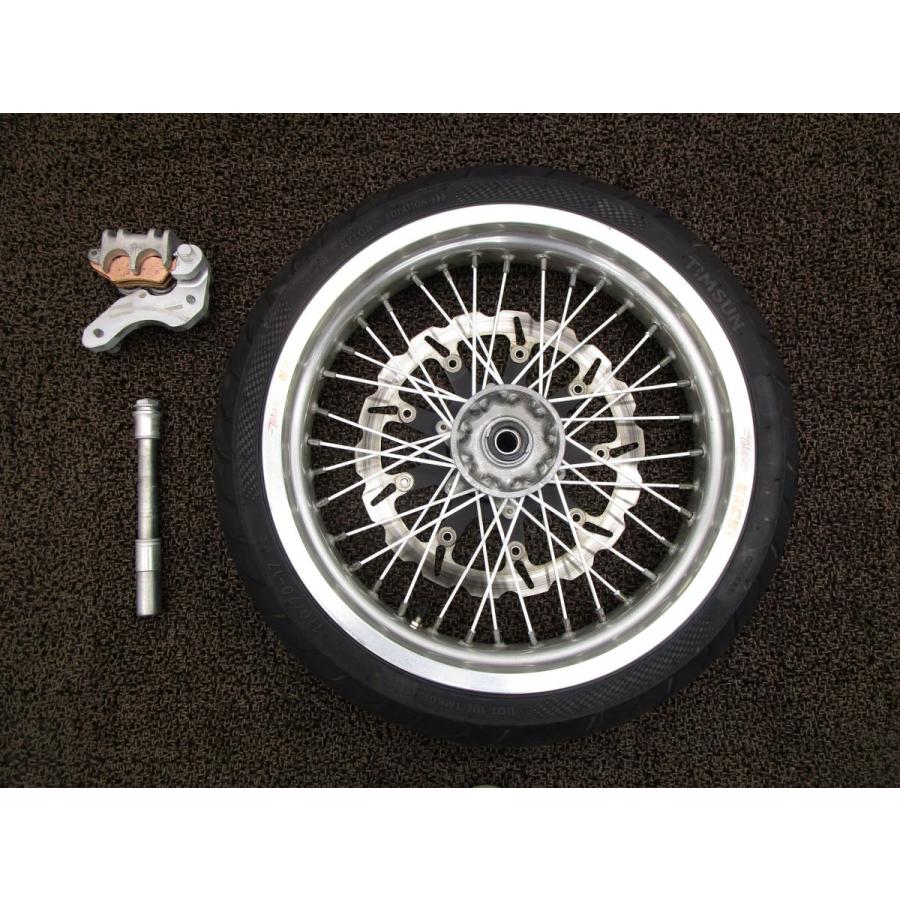 WR400F タカサゴ フロントホイール 17インチ □B4577 モタード！ ディスク キャリパー シャフト CH02W ヤマハ 【 H304E 】 キャブ車 動画有の画像