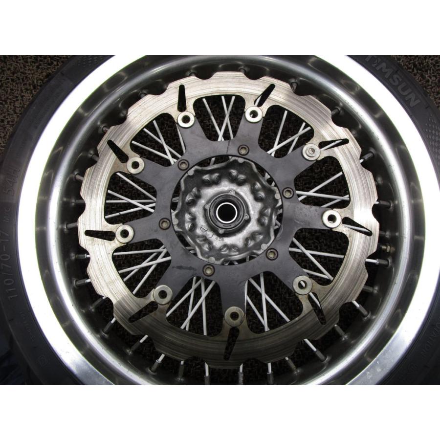 WR400F タカサゴ フロントホイール 17インチ □B4577 モタード！ ディスク キャリパー シャフト CH02W ヤマハ 【 H304E 】 キャブ車 動画有の画像
