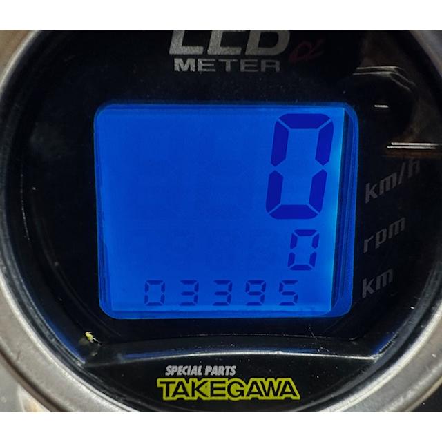 エイプ50 社外 LCD タケガワ デジタルメーター △B6928 スピード タコ