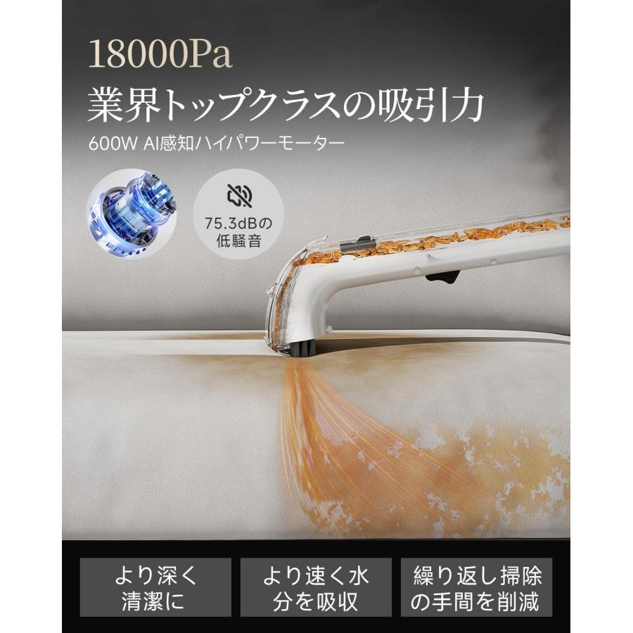 uwant B300Pro 18000Pa強力吸引リンサークリーナー 汚れを浮かせて強力