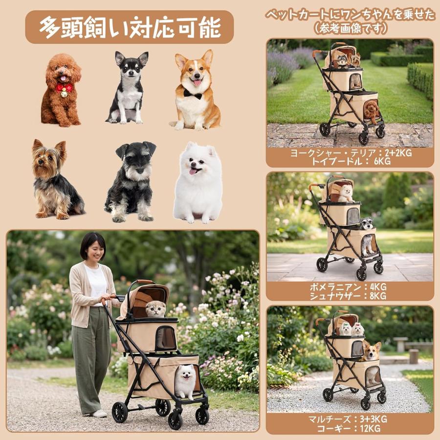 MILA&LOUIS 犬カート軽量 犬ベビーカー分離型 折り畳み機能付 上部