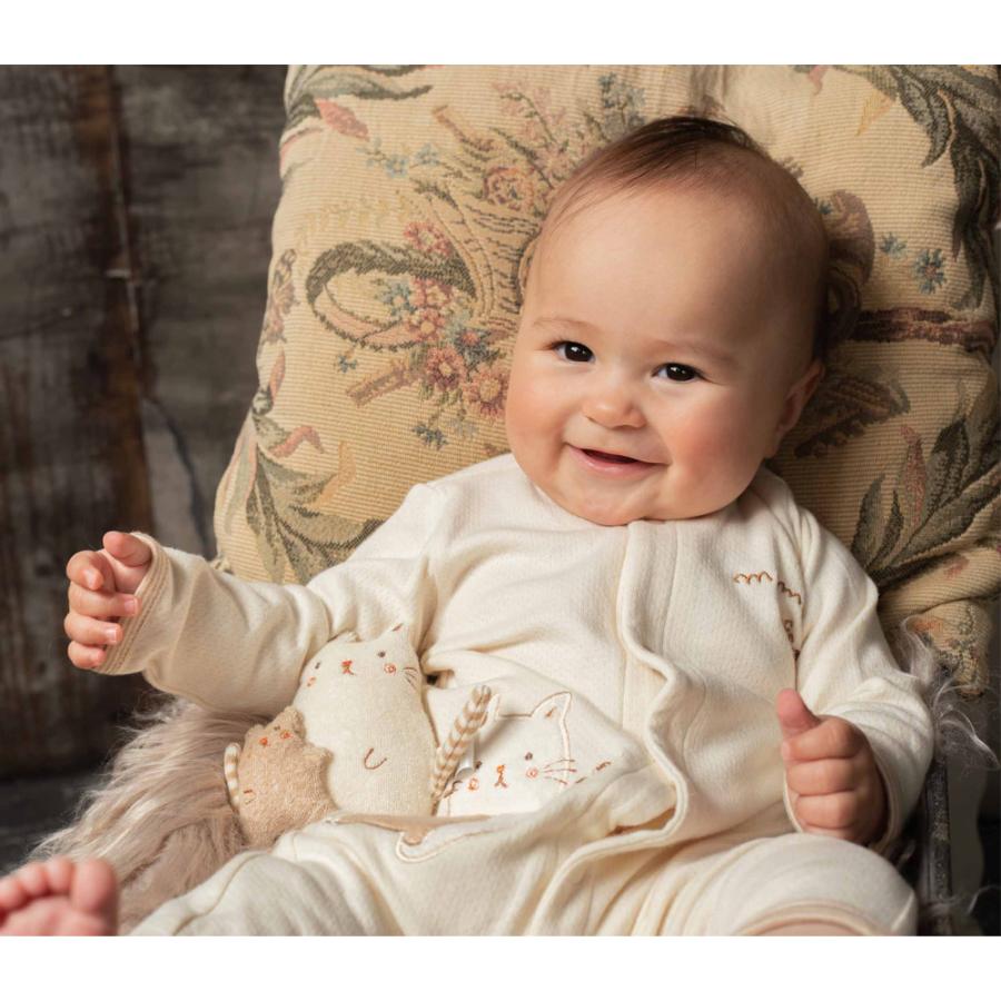 2点セット】【ねこ ベビースタイ ラトル】よだれかけ ママ抱っこ