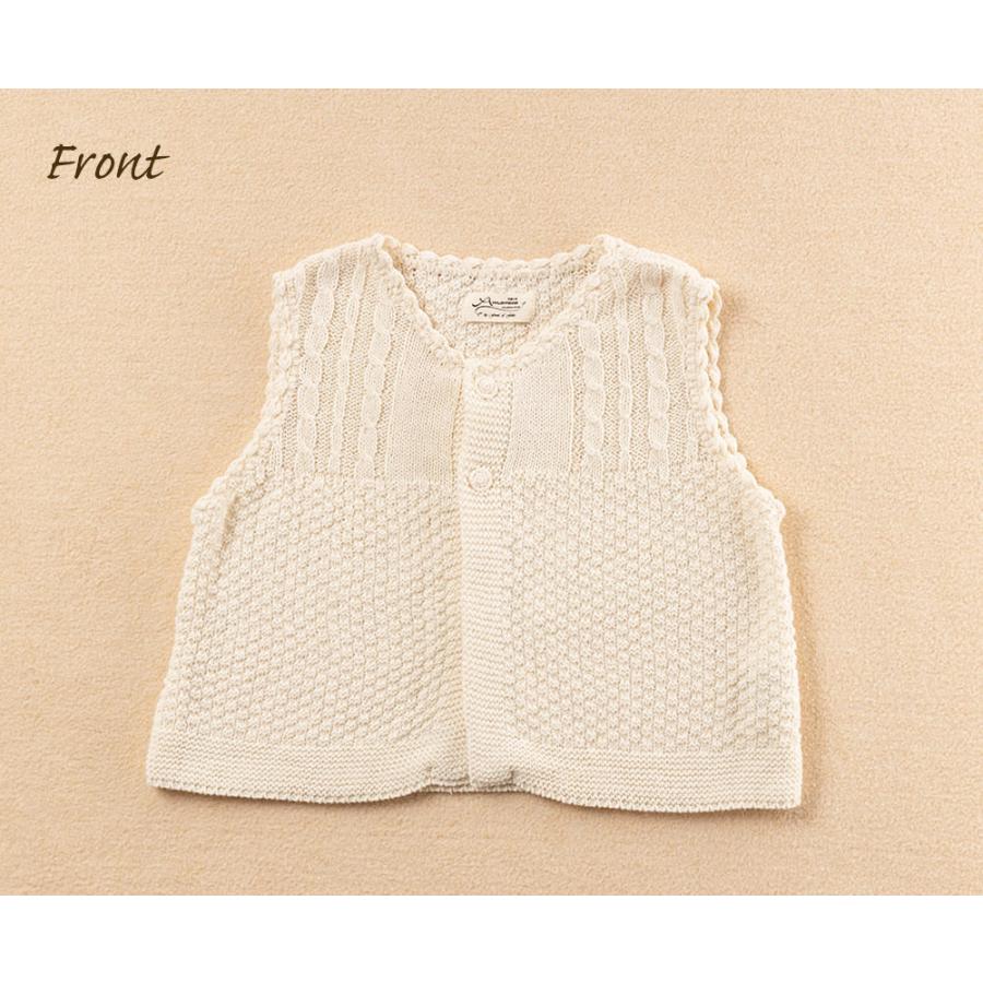 coro-maru様 ベスト M茶 日本製】 ベビーベスト オーガニックコットン サイズ80 ベビー用