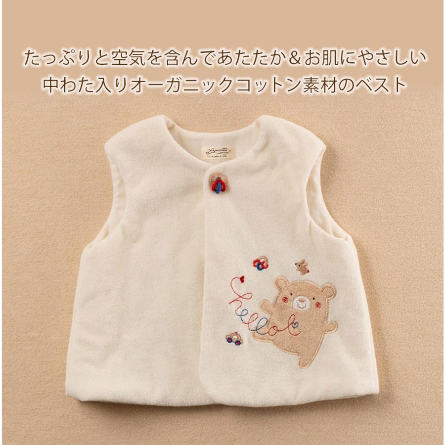 りなっく　　フェイクファー 中綿ベスト / オーガニックコットン オーガニックコットン リバーシブルファーベスト こんぺい